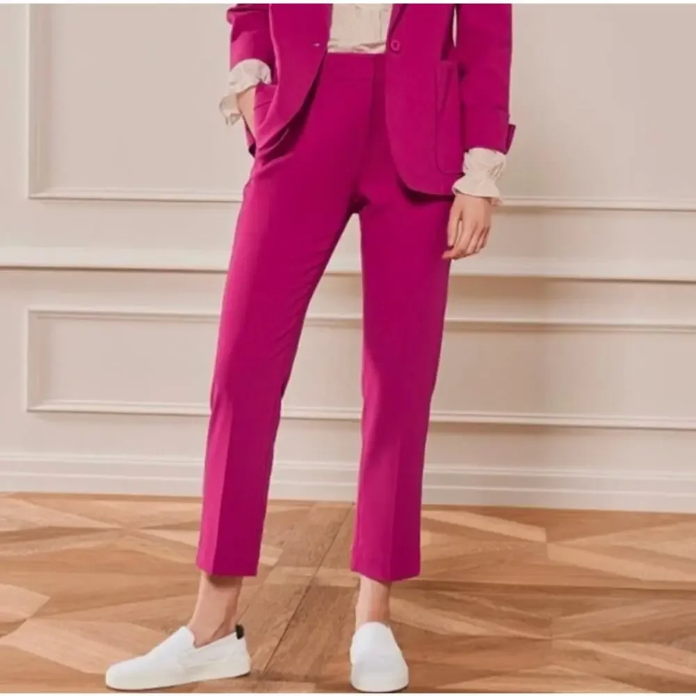 ME+EM Statement Crop Length Pants Womens UK8/US4 Fuchsia Mid-rise Straight - Picture 1 of 10